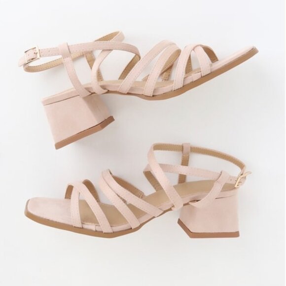 Vivi Nude Suede Strappy High Heel Sandals size 6.5 - Picture 9 of 10